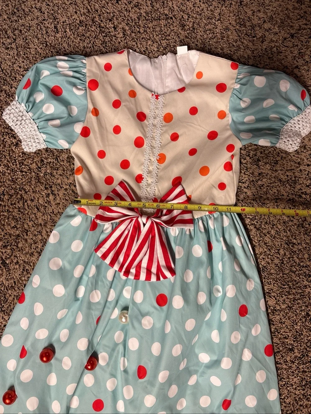 Joketiger Girls Size 8 Short Sleeve Dress Halloween Christmas Polka Dots Party